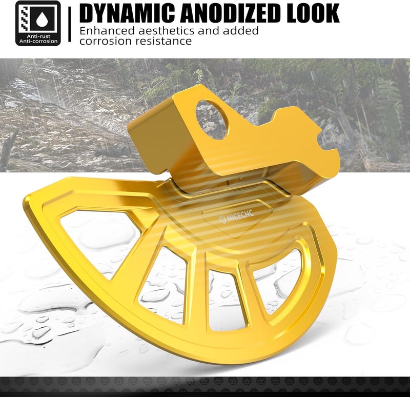 NICECNC Gold Front Brake Disc Guard Protector Cover Compatible with Suzuki DRZ400SM 2005 2006 2007 2008 2009 2010-2020 2021 2022 2023 2024 See Fitment CNC Machined - Image 5